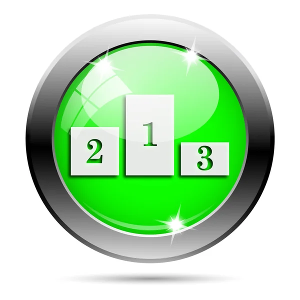 Metallic green glossy icon — Stock Photo, Image