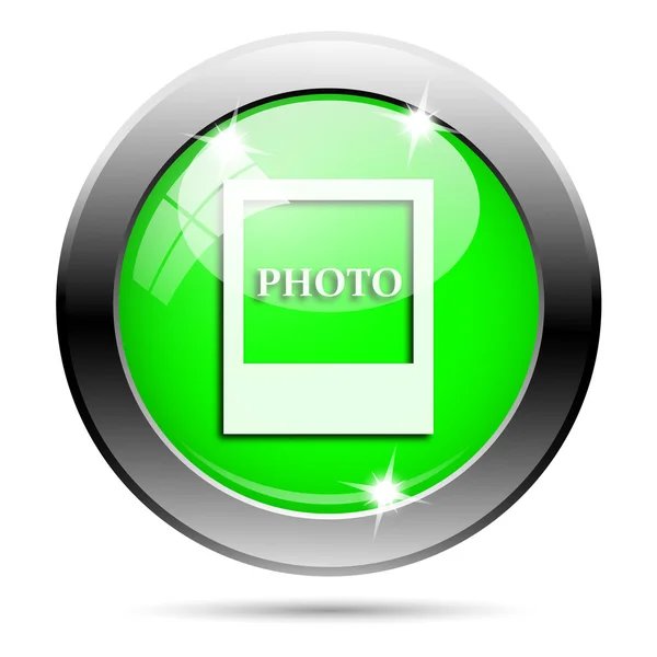 Metallic green glossy icon — Stock Photo, Image