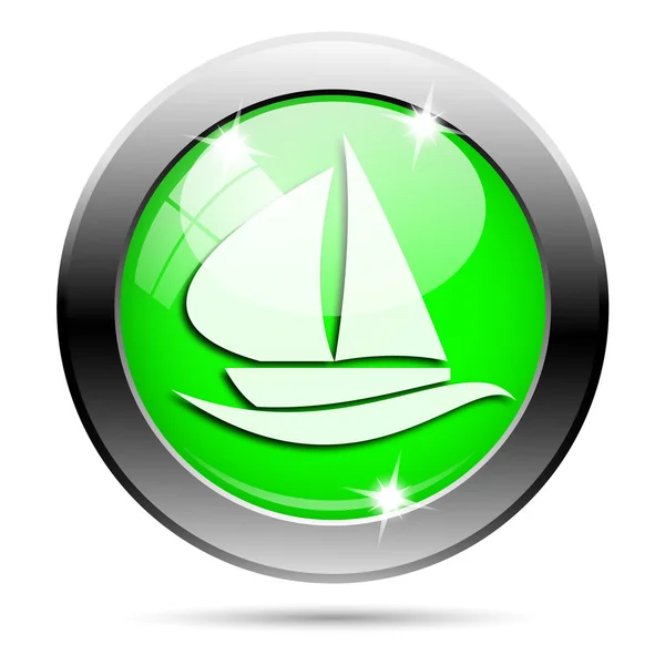 Metallic green glossy icon — Stock Photo, Image