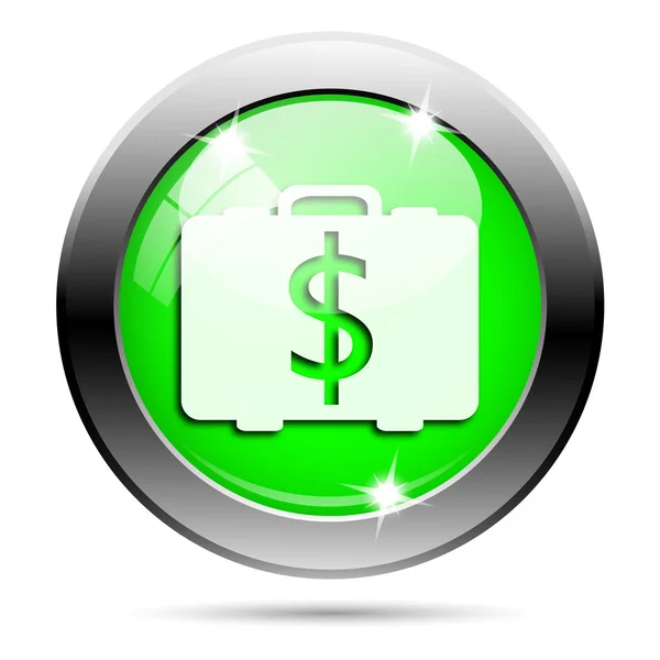 Metallic green glossy icon — Stock Photo, Image