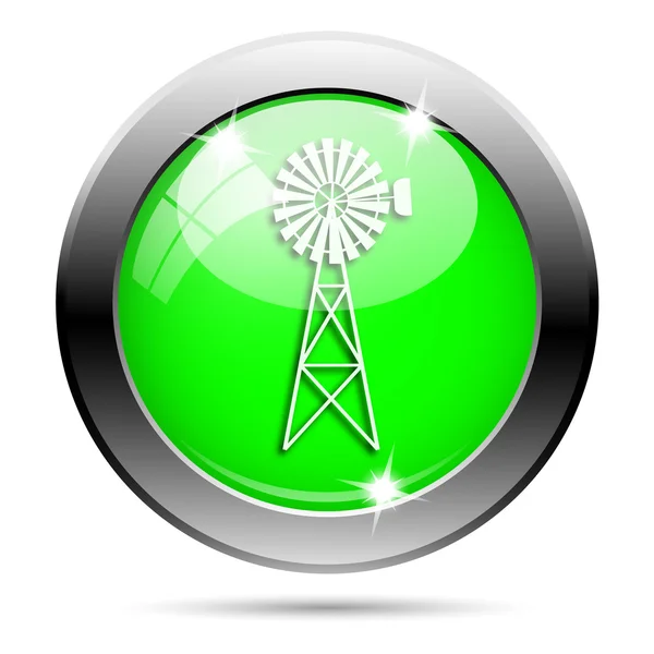 Metallisch groen glanzende pictogram — Stockfoto