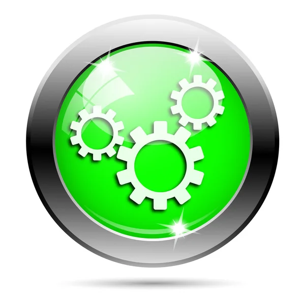 Metallic green glossy icon — Stock Photo, Image