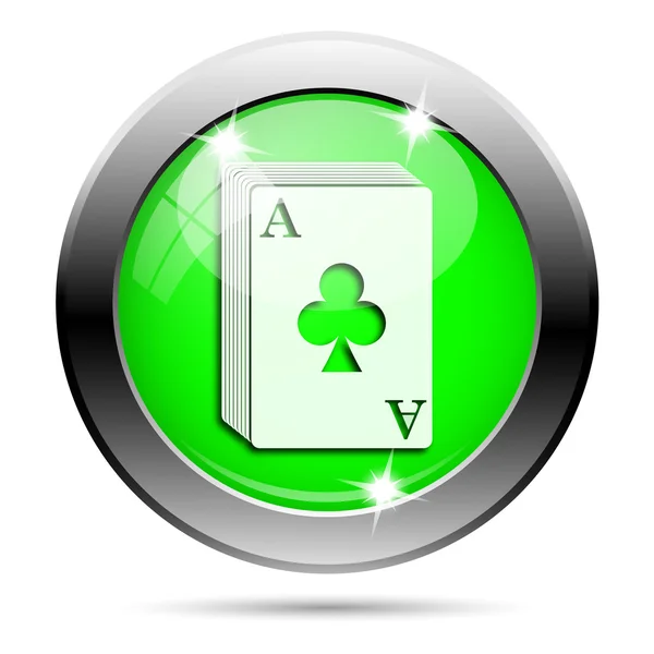 Kovové zelené lesklé ikona — Stock fotografie