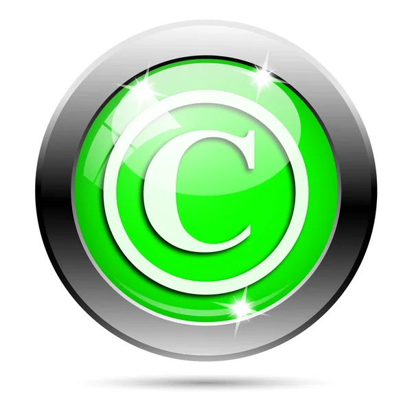 Metallic green glossy icon — Stock Photo, Image