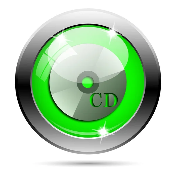 Metallic green glossy icon — Stock Photo, Image