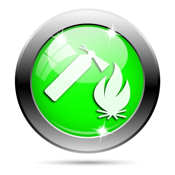 Metalliskt glänsande grön ikon — Stockfoto