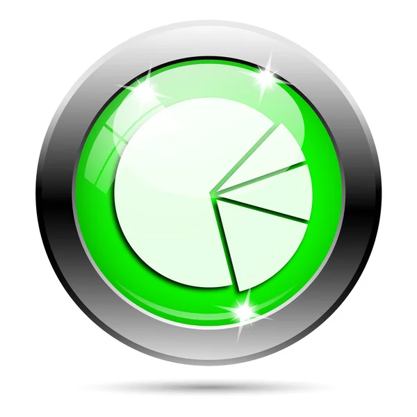 Metalliskt glänsande grön ikon — Stockfoto