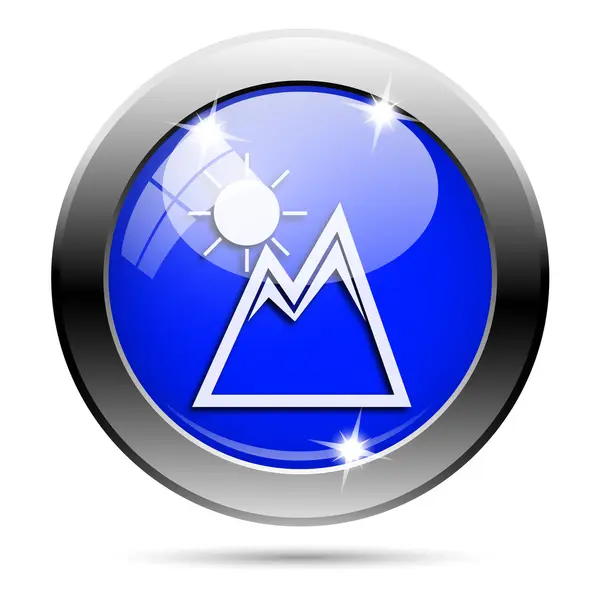 Kovově modré lesklé ikona — Stock fotografie