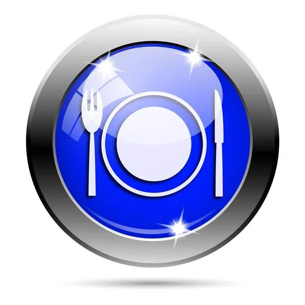 Metallic blue glossy icon — Stock Photo, Image