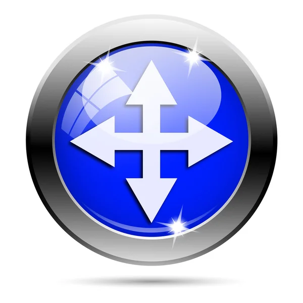 Metalen blauwe glanzende pictogram — Stockfoto