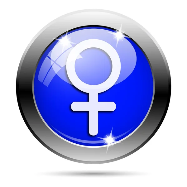 Metallic blue glossy icon — Stock Photo, Image