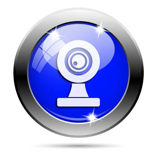 Metallic blue glossy icon — Stock Photo, Image