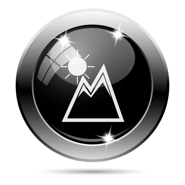 Metallic black glossy icon — Stock Photo, Image