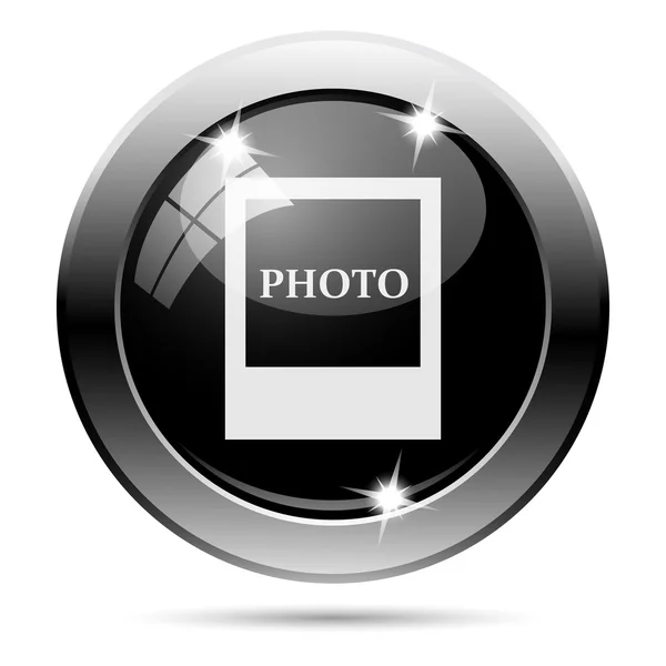 Icona metallica nera lucida — Foto Stock