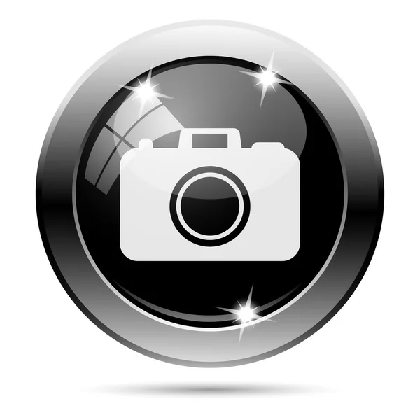 Metallic black glossy icon — Stock Photo, Image