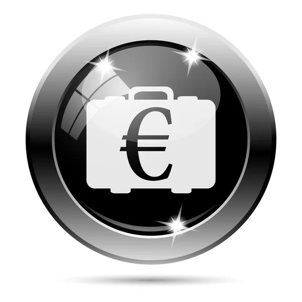 Metallic zwart glanzend pictogram — Stockfoto