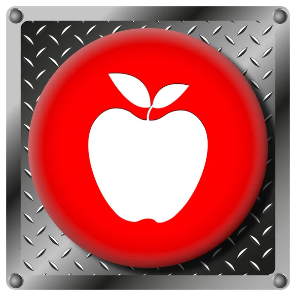 Apfel-Metallic-Symbol — Stockfoto