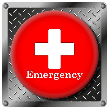 Emergency metallic icon clipart