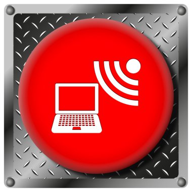kablosuz dizüstü metalik simgesi