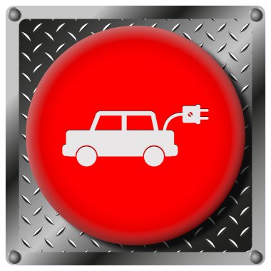 Elektrikli Araba metalik simgesi