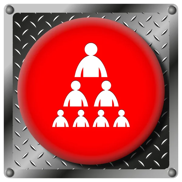 Organisationsschema med människor metalliska ikon — Stockfoto