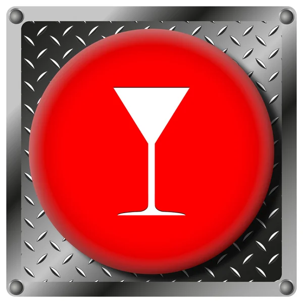 Martini glass metallic icon — Stock Photo, Image
