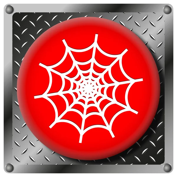 Spider web icono metálico — Foto de Stock