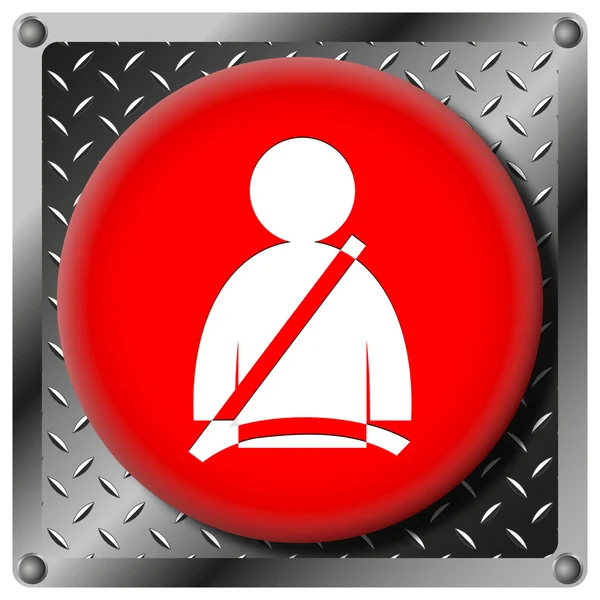 Cintura di sicurezza icona metallica — Foto Stock