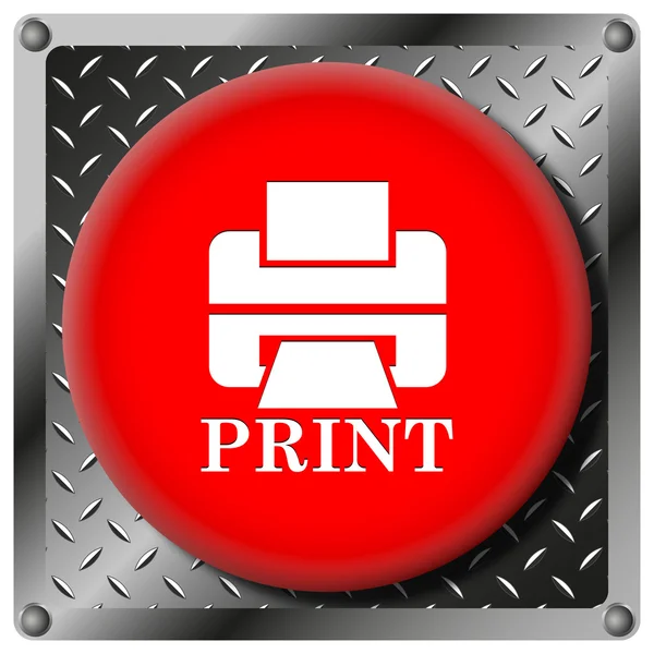 Printer met afdrukken metalen pictogram van word — Stockfoto