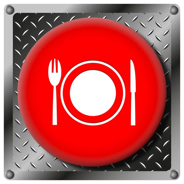Restaurante icono metálico —  Fotos de Stock