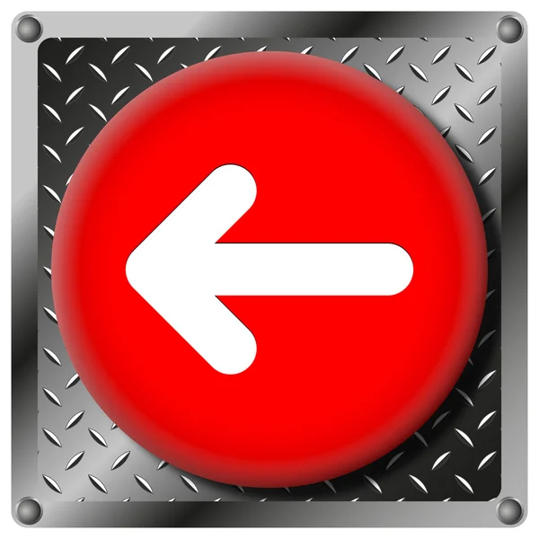 Left arrow metallic icon — Stock Photo, Image