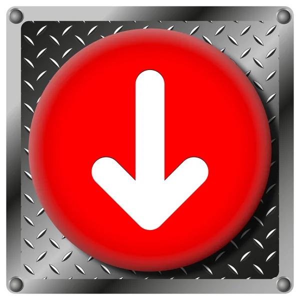 Down arrow metallic icon — Stock Photo, Image