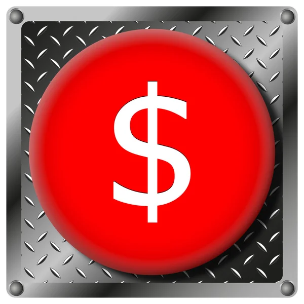 Dollar metalen pictogram — Stockfoto