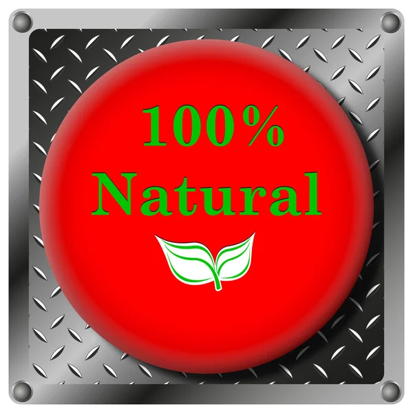 Icono metálico 100% natural — Foto de Stock