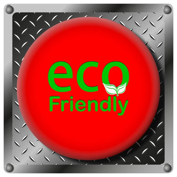 Eco przyjazny ikona metalowe — Zdjęcie stockowe