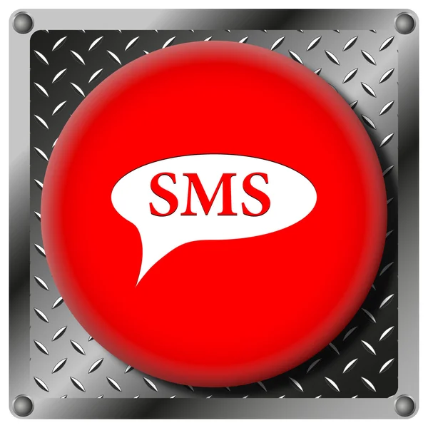 SMS bubble metallic icon — Stock Photo, Image