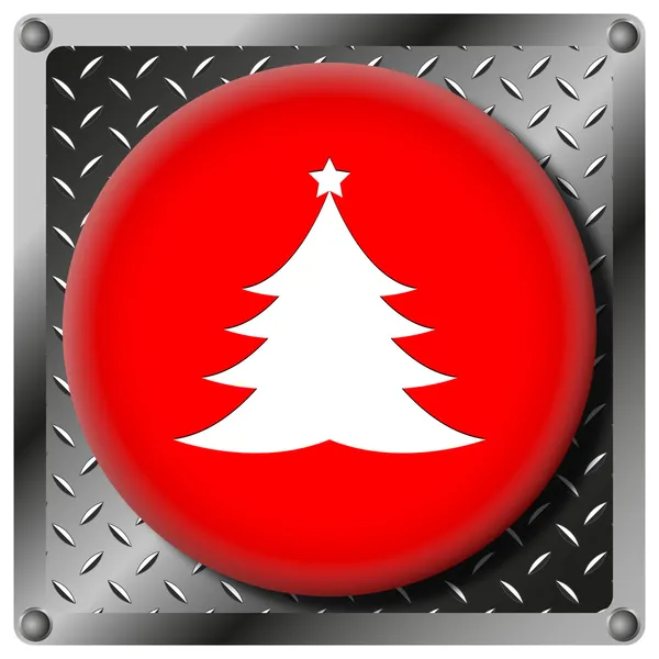 Xmas tree metalliska ikonen — Stockfoto