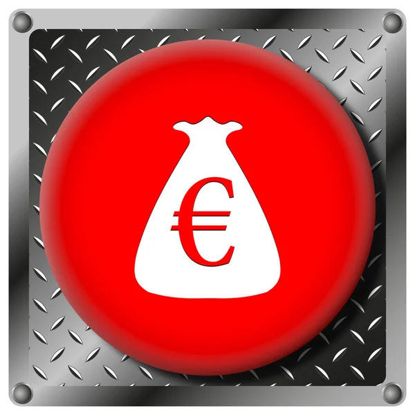 Euro sack metallic icon — Stock Photo, Image