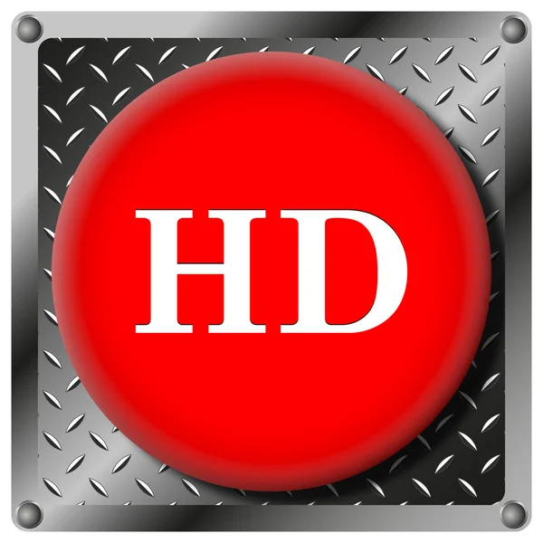 Ícone metálico HD — Fotografia de Stock