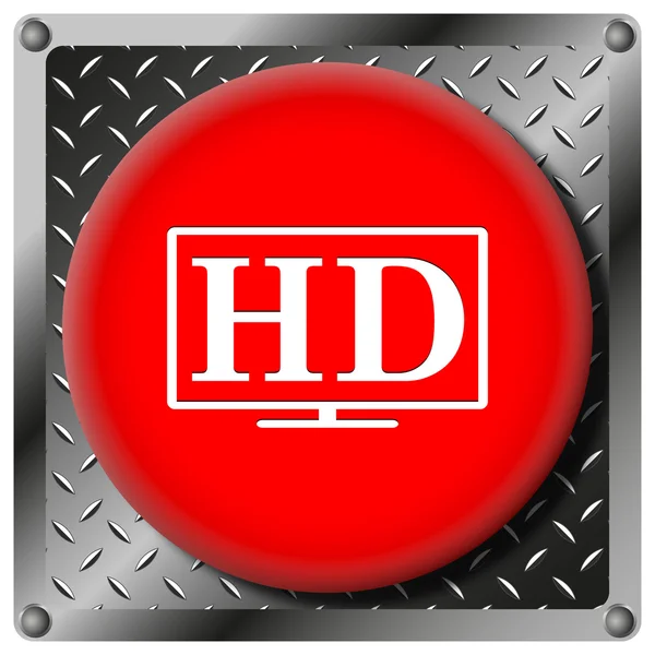 HD TV icono metálico — Foto de Stock