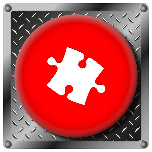 Puzzle pezzo icona metallica — Foto Stock