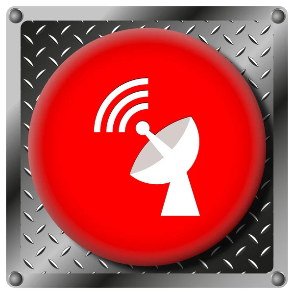 Wireless antenna metallic icon — Stock Photo, Image