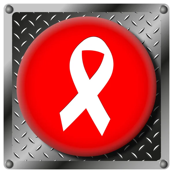 Breast cancer ribbon metallic icon — Stock Photo, Image