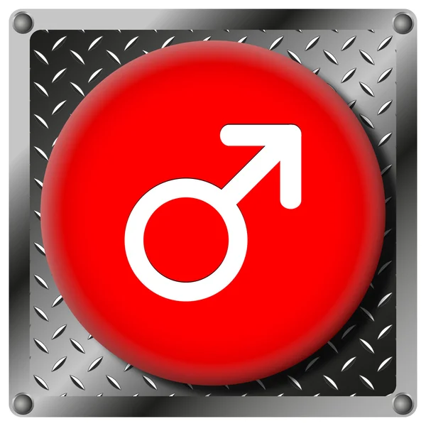 Signo masculino icono metálico —  Fotos de Stock