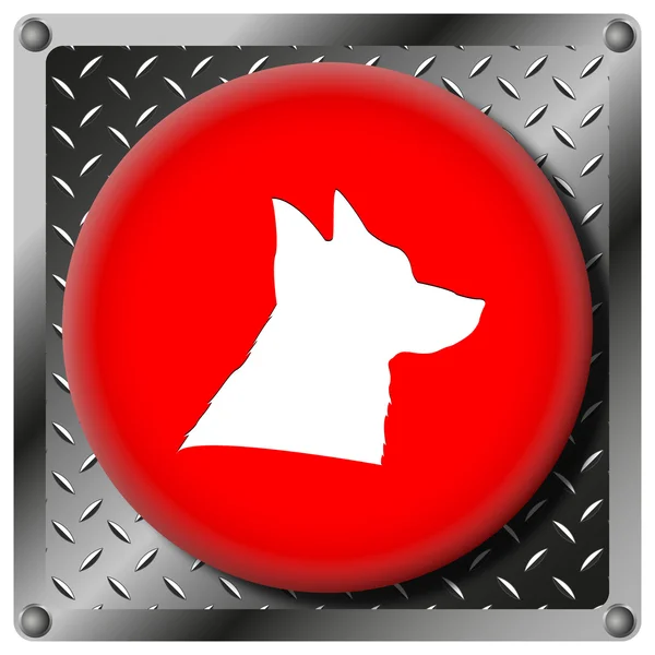 Dog metallic icon — Stock Photo, Image