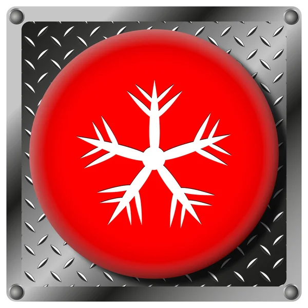 Snowflake metallic icon — Stock Photo, Image