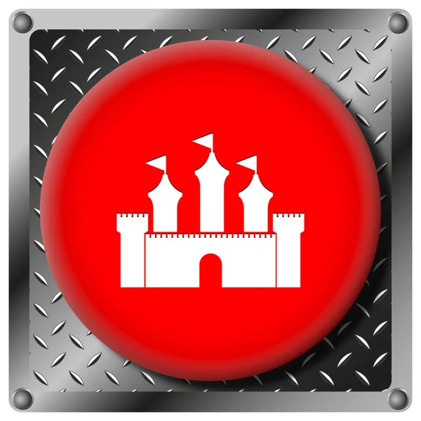 Castillo icono metálico —  Fotos de Stock
