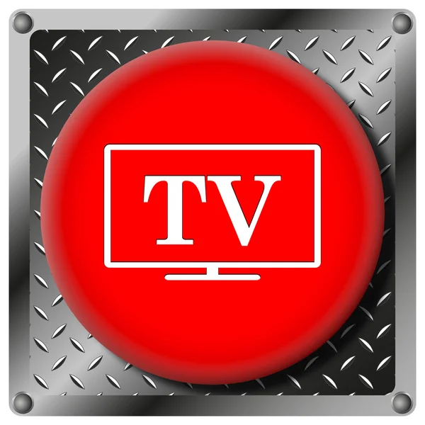 Icono metálico de TV — Foto de Stock