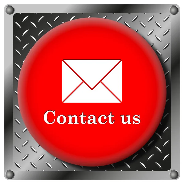 Contact us metallic icon — Stock Photo, Image