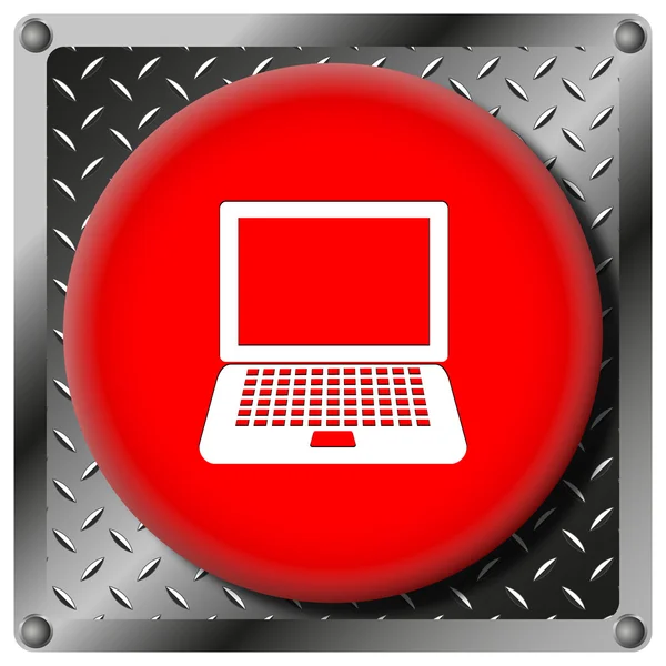 Laptop icona metallica — Foto Stock